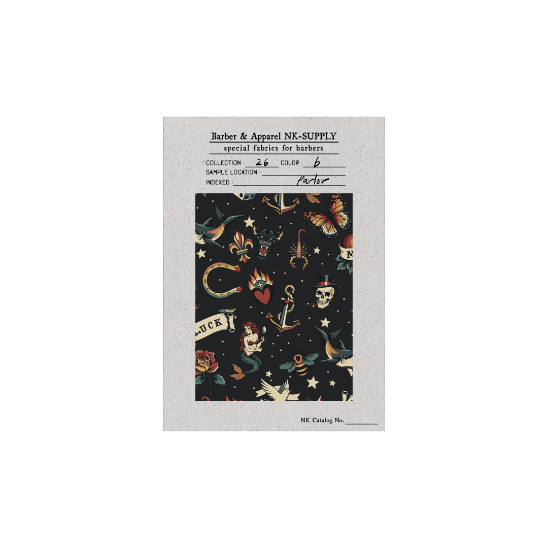 PARLOR FLASH Black | 원단 견본 | BarBer & Apparel NK Supply