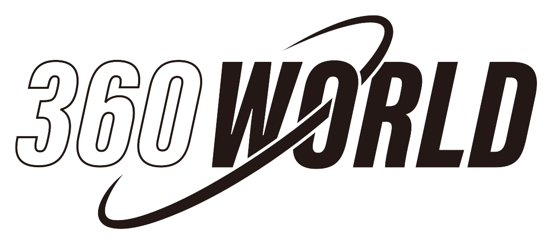 360WORLD ロゴ（主催提供 360world_logo.ai より・黒・トンボ除去）